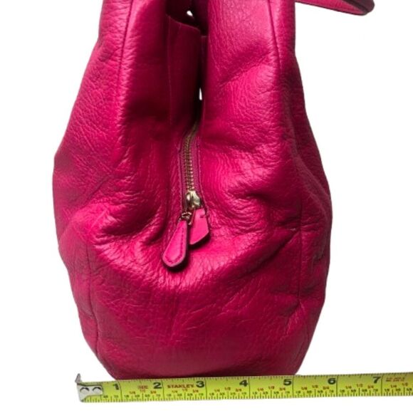 COACH Madison Phoebe Tumbled Hot Pink Leather 3 Section Shoulder Bag VINTAGE - Picture 13 of 17